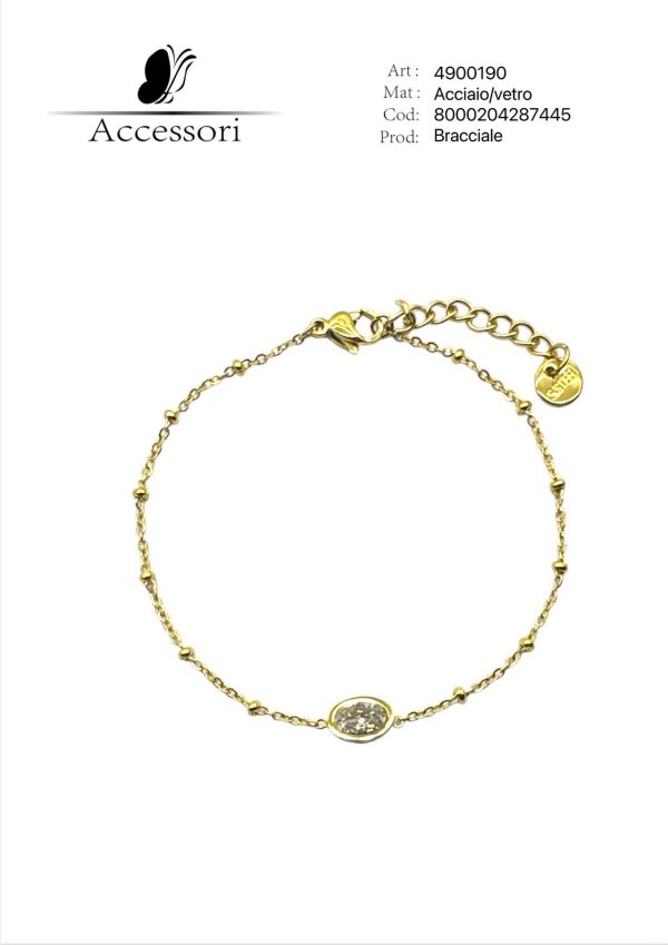 Bracciale acciaio vetro