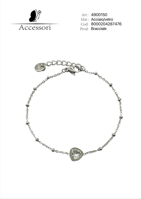 Bracciale acciaio vetro