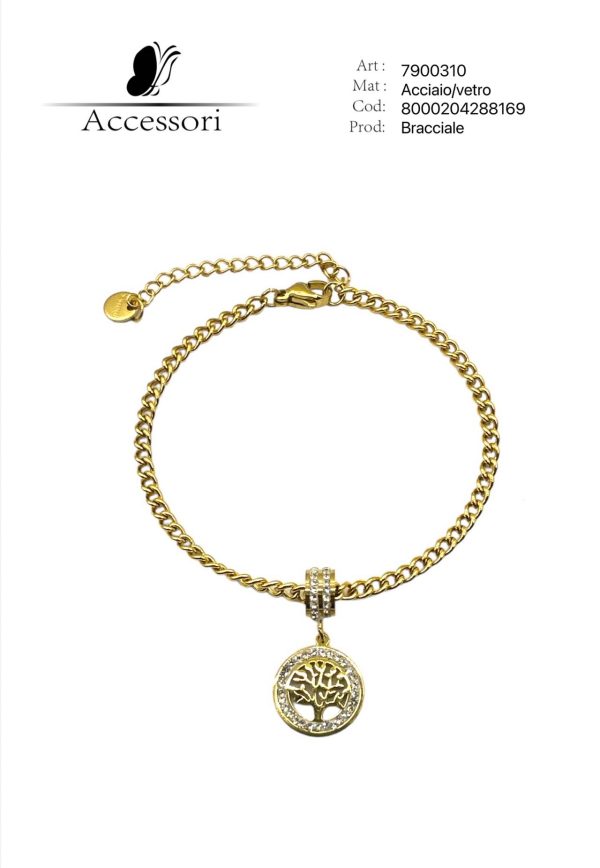 Bracciale acciaio vetro